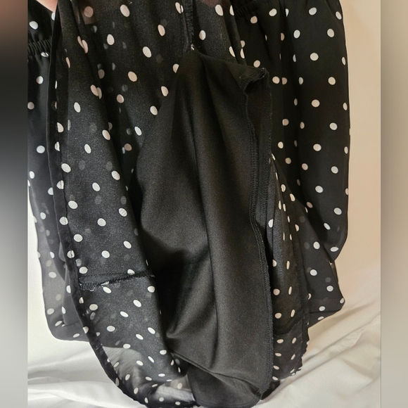 Eyelash Couture Black & White Polka Dot Chiffon Sundress – Size M - Picture 5 of 8